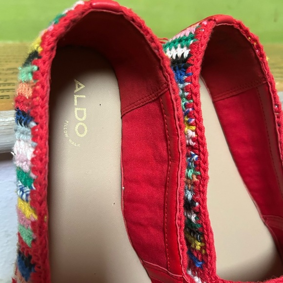 Aldo Santaclara Colorful Crochet Espadrilles with Red Detail 9 - Picture 15 of 16